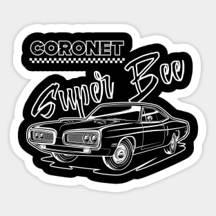 Coronet Super Bee - White Print Sticker